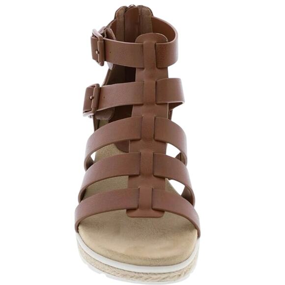 EASY STREET Simone Gladiator Platform Wedge Sandals in Cognac Size 11 New in Box - Picture 4 of 10